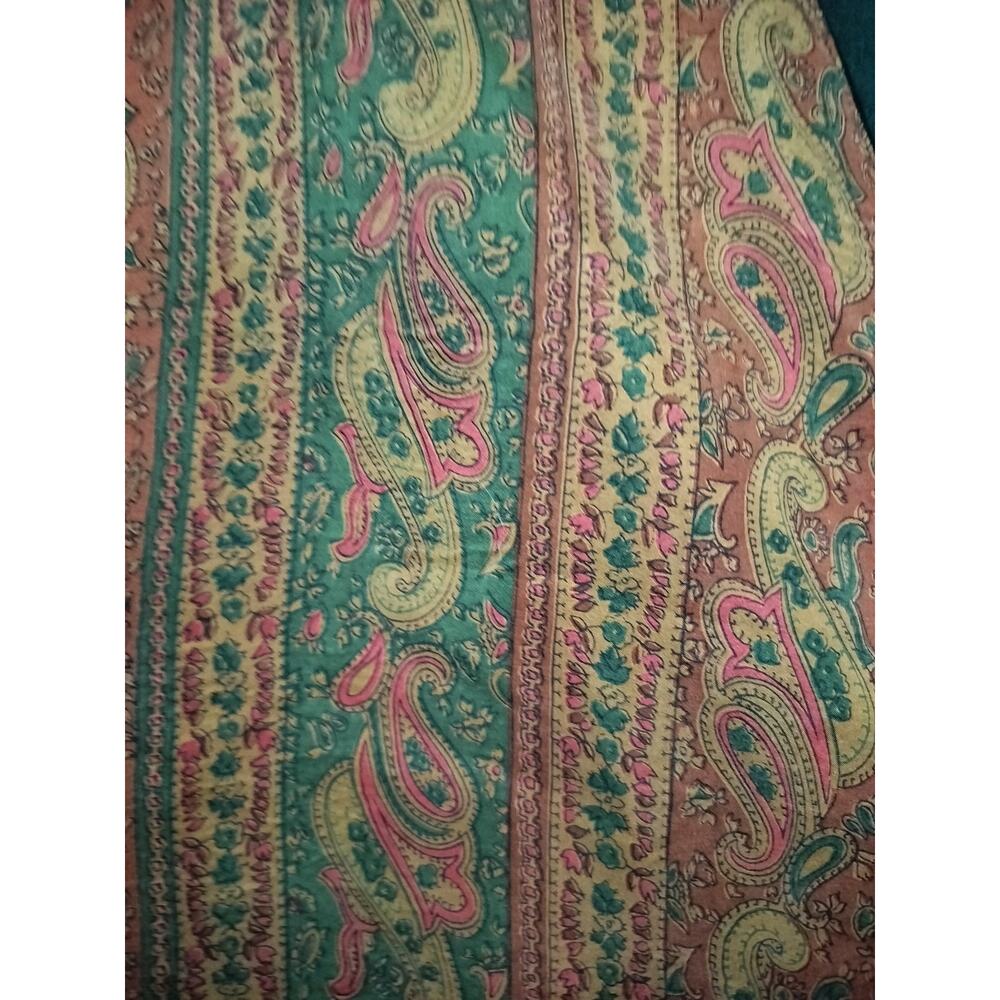 M1181) Vintage Summa Men Paisley Print Brown Red Silk XL - Picture 3 of 7